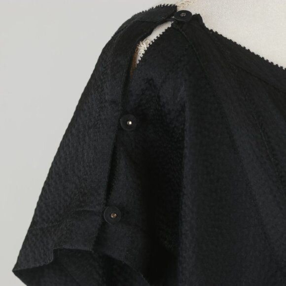 Rebecca Taylor Women's Size 2 Black 100% Silk Scoop Neck Mini Sheath Dress - Picture 6 of 9